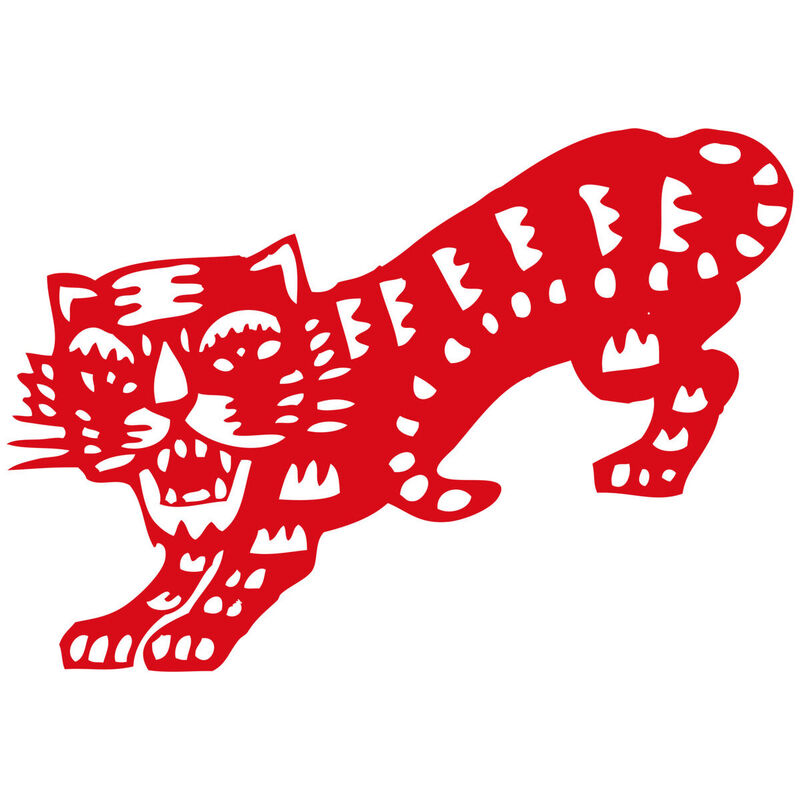 Year of the tiger Paper Cutting Illustration Vector