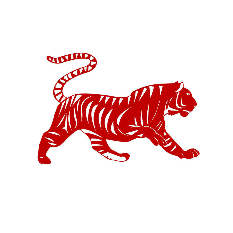 Year of the tiger Paper Cutting Illustration Vector