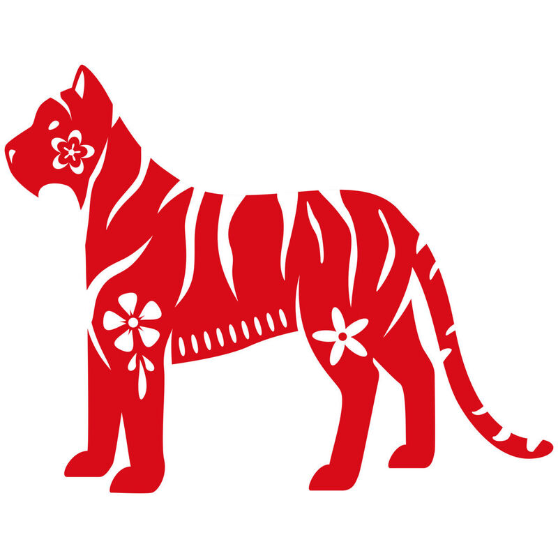 Year of the tiger Paper Cutting Illustration Vector