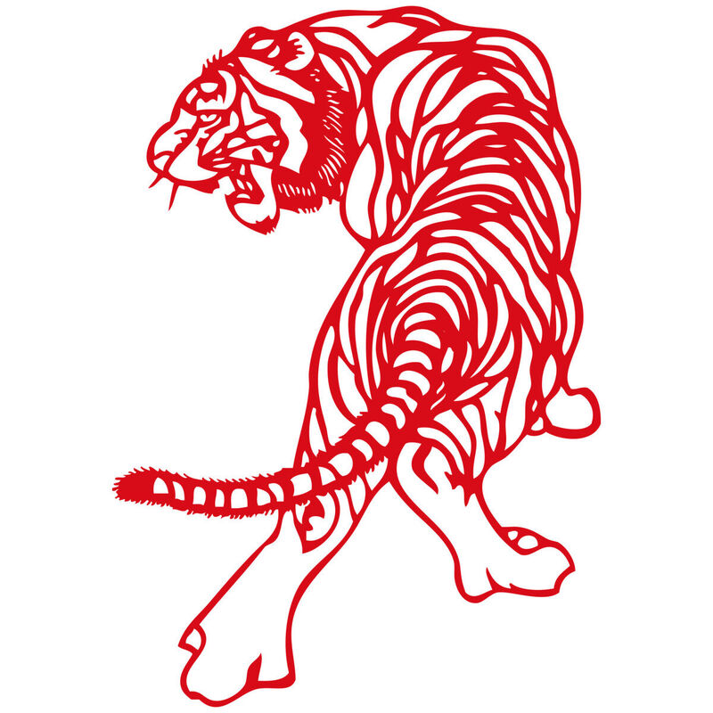 Year of the tiger Paper Cutting Illustration Vector