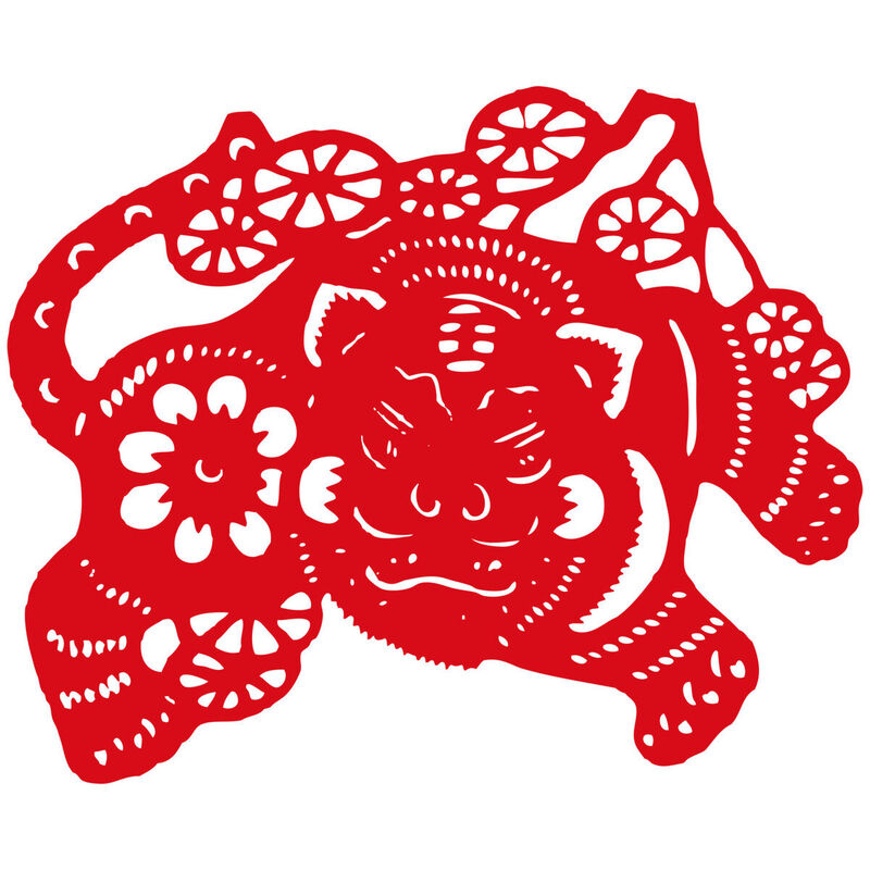 Year of the tiger Paper Cutting Illustration Vector