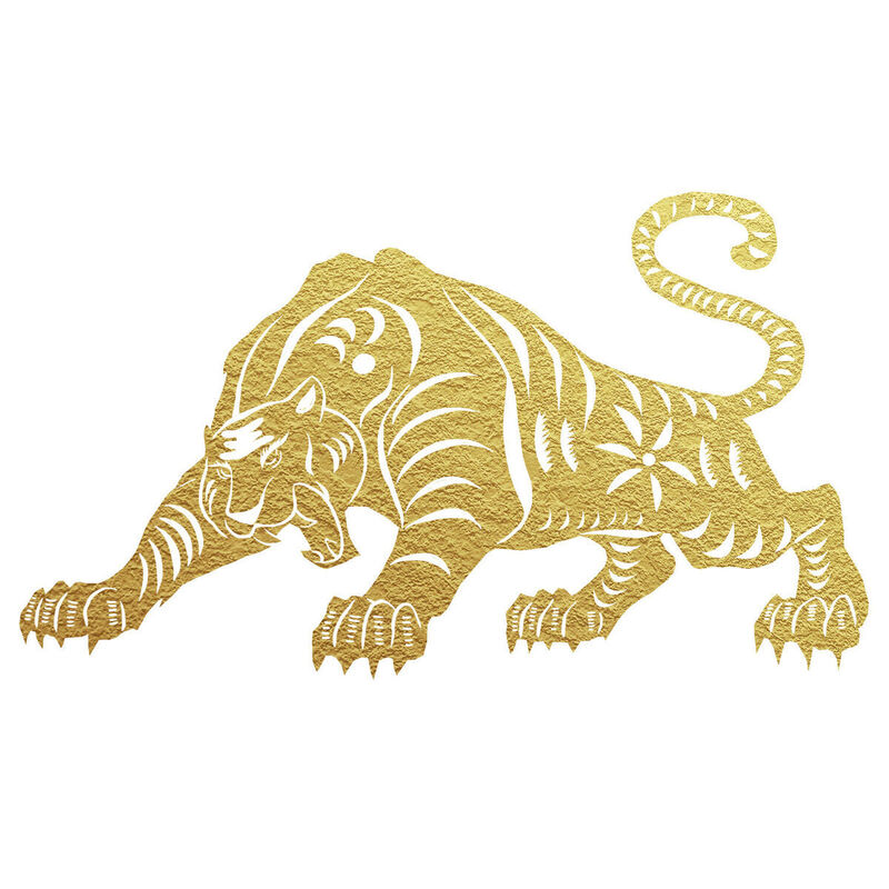 Year of the tiger Paper Cutting Illustration Vector