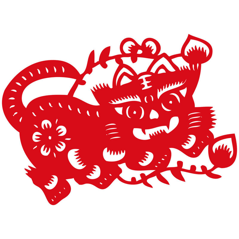 Year of the tiger Paper Cutting Illustration Vector