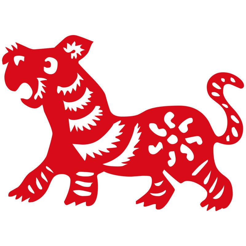 Year of the tiger Paper Cutting Illustration Vector