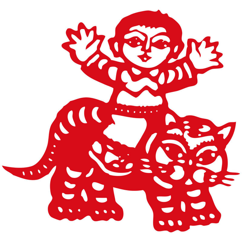 Year of the tiger Paper Cutting Illustration Vector