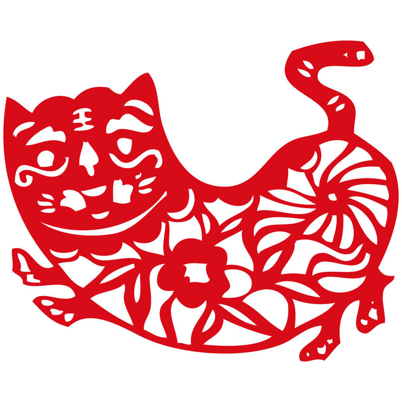 Year of the tiger Paper Cutting Illustration Vector