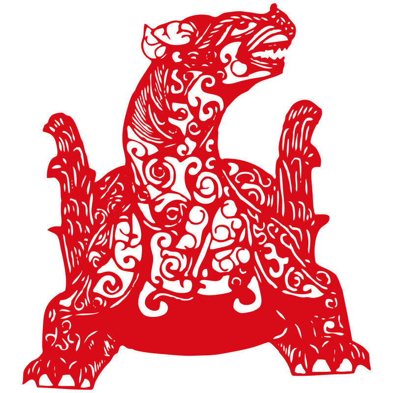 Year of the tiger Paper Cutting Illustration Vector