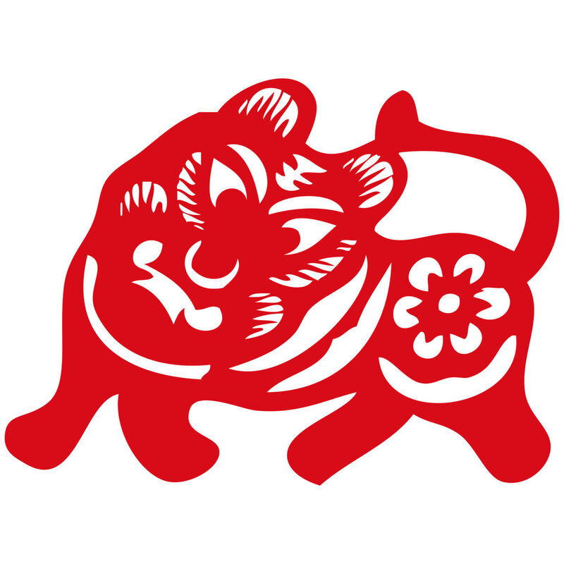 Year of the tiger Paper Cutting Illustration Vector