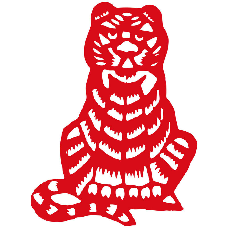 Year of the tiger Paper Cutting Illustration Vector