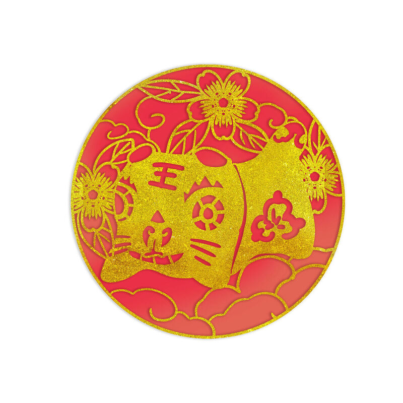 Year of the tiger Paper Cutting Illustration Vector