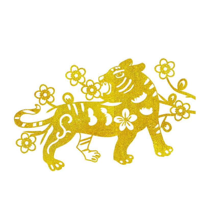 Year of the tiger Paper Cutting Illustration Vector