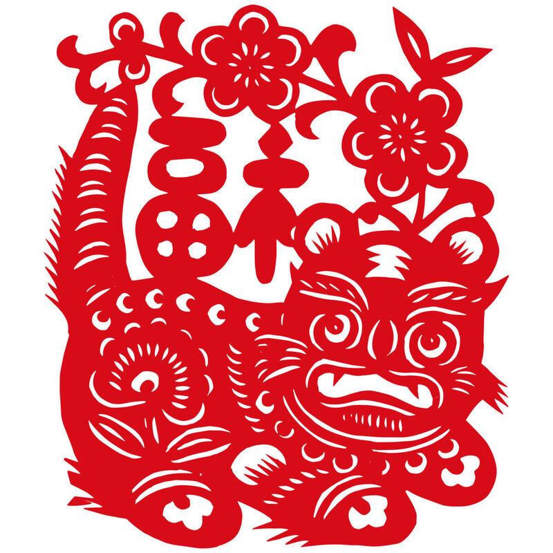 Year of the tiger Paper Cutting Illustration Vector