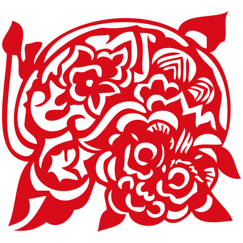 Year of the tiger Paper Cutting Illustration Vector