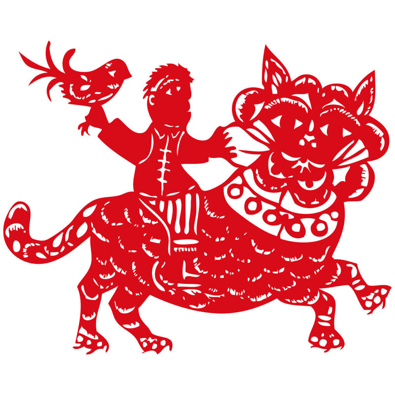 Year of the tiger Paper Cutting Illustration Vector