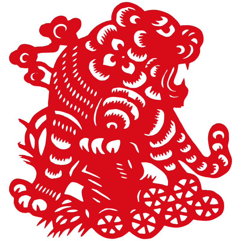 Year of the tiger Paper Cutting Illustration Vector