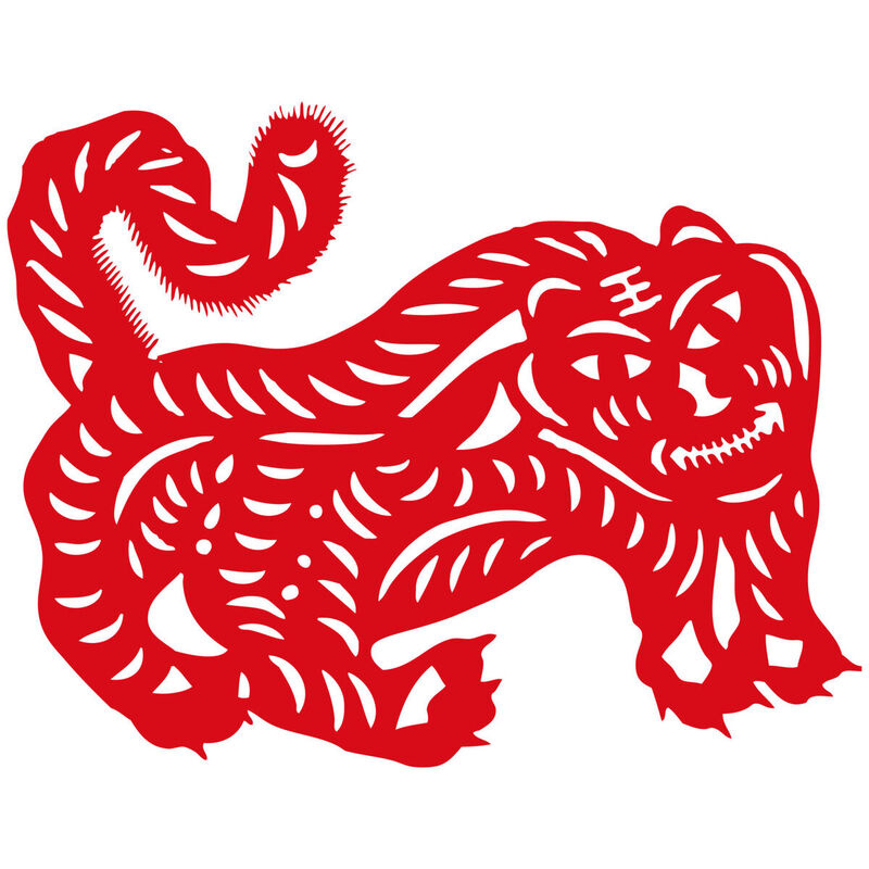 Year of the tiger Paper Cutting Illustration Vector