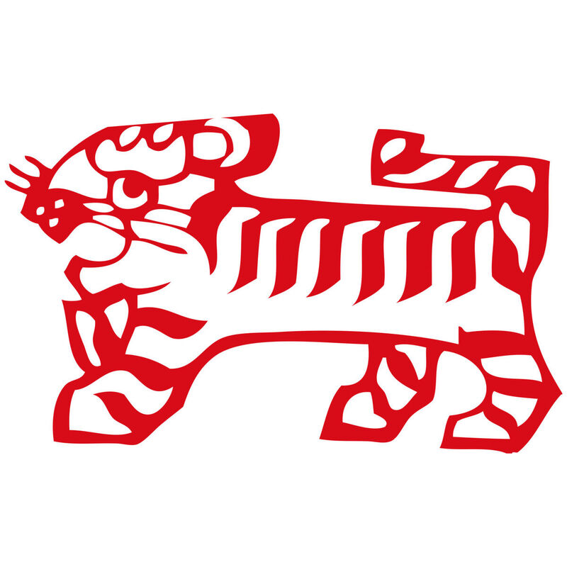 Year of the tiger Paper Cutting Illustration Vector