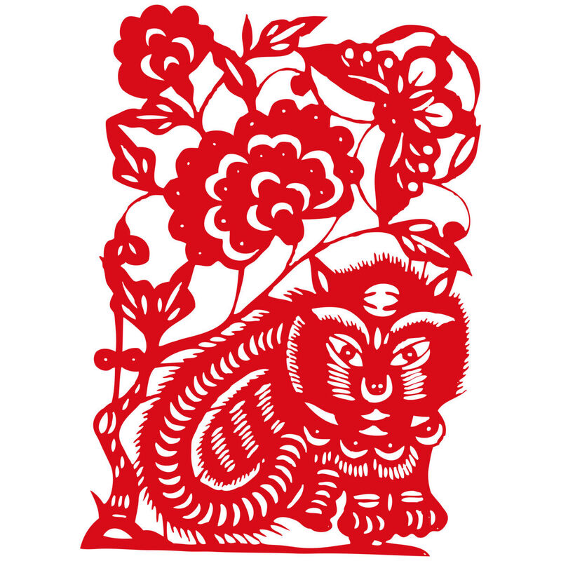 Year of the tiger Paper Cutting Illustration Vector