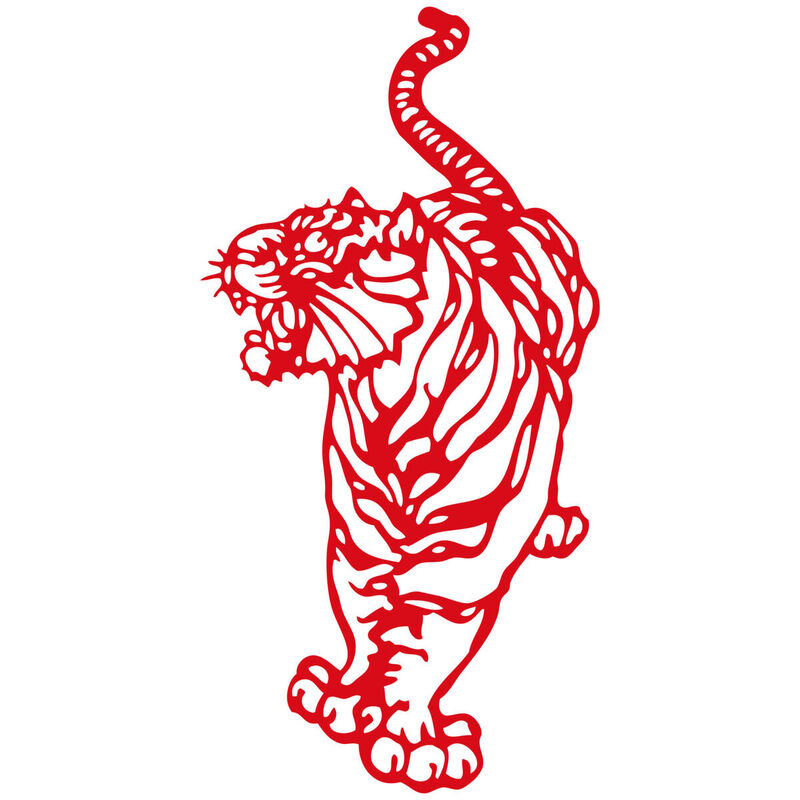 Year of the tiger Paper Cutting Illustration Vector