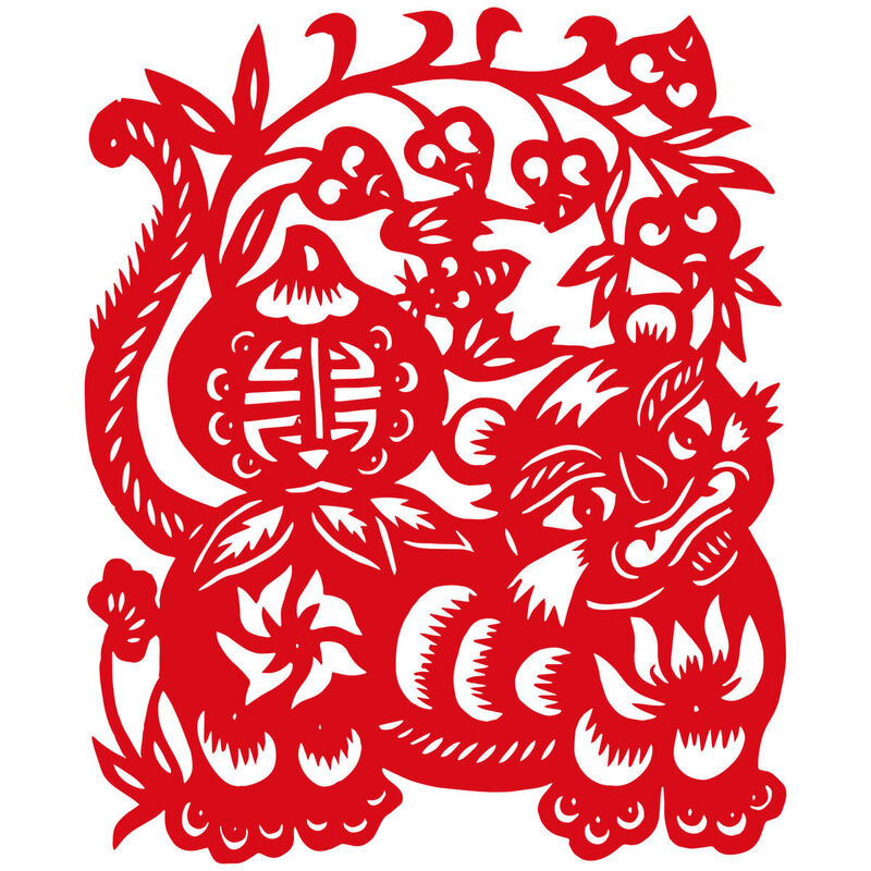 Year of the tiger Paper Cutting Illustration Vector