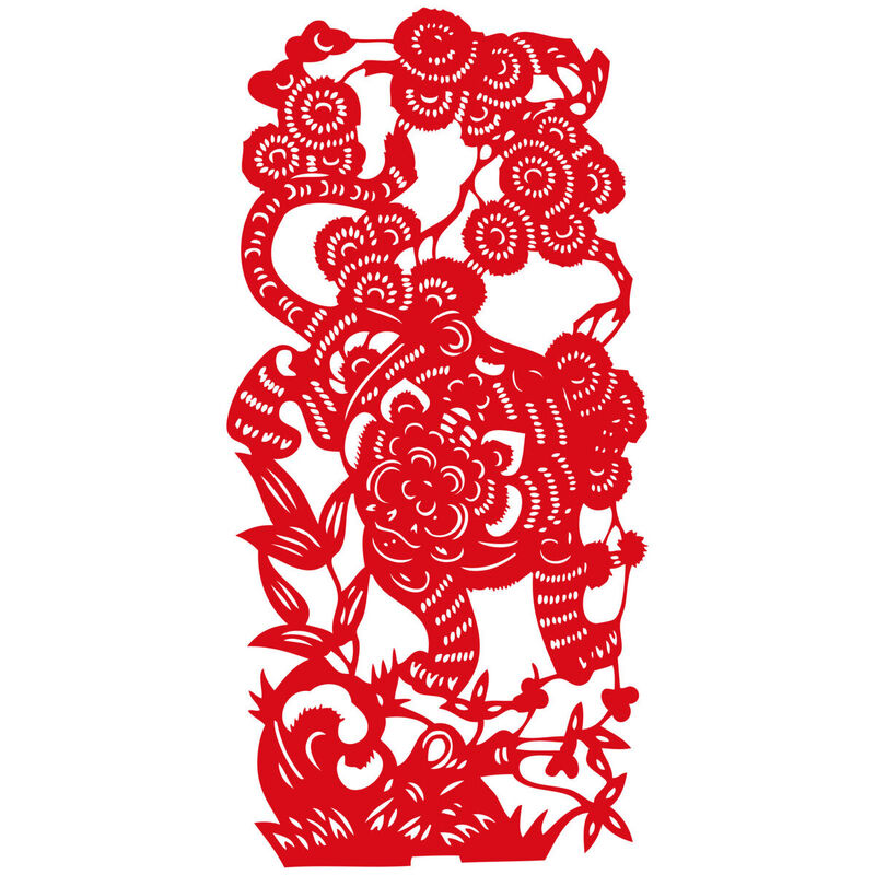 Year of the tiger Paper Cutting Illustration Vector