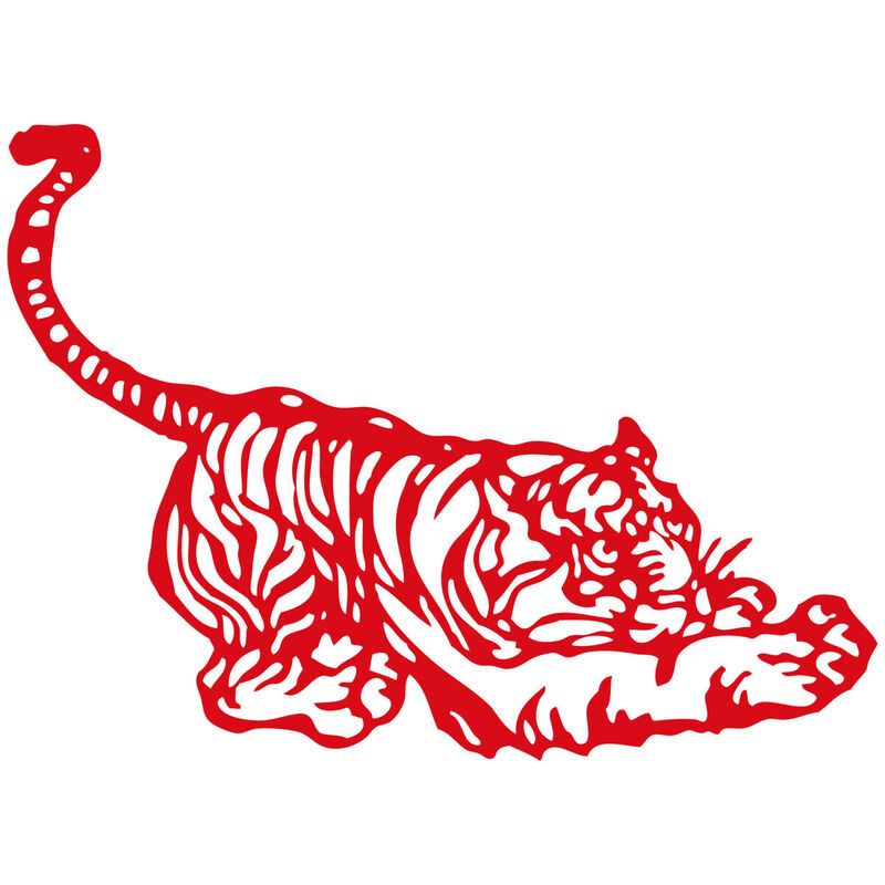 Year of the tiger Paper Cutting Illustration Vector